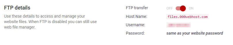 Informasi aplikasi FTP