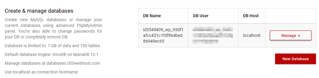 Nama, User, Host di database