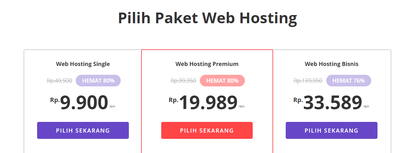Paket web hosting Hostinger